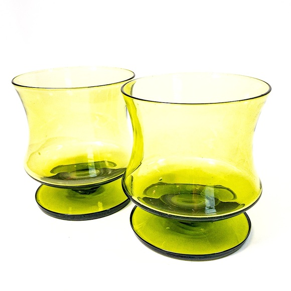 2 MCM Moss Green Wine/Juice Glasses by Seneca (Fashionables)